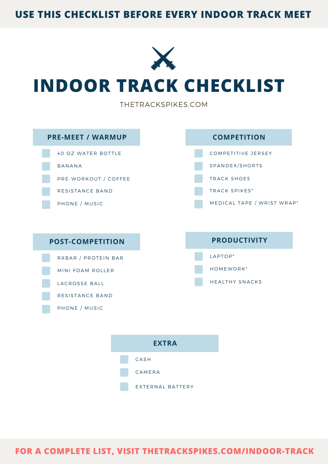 15 Essentials to Pack for an Indoor Track & Field Meet The Track Spikes
